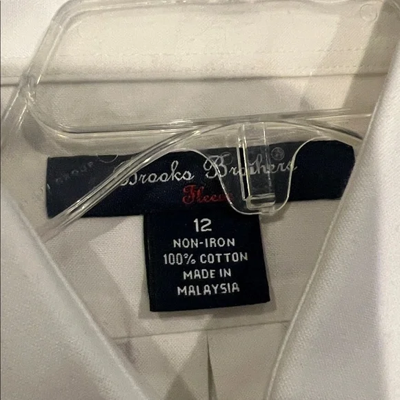 Boys Brooks Brothers French Cuff Dress Shirt Size 12 Non-Iron - Picture 7 of 10